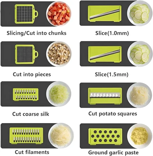 14 in 1 Multifunctional Vegetable Chopper, Slicer, With Container Box