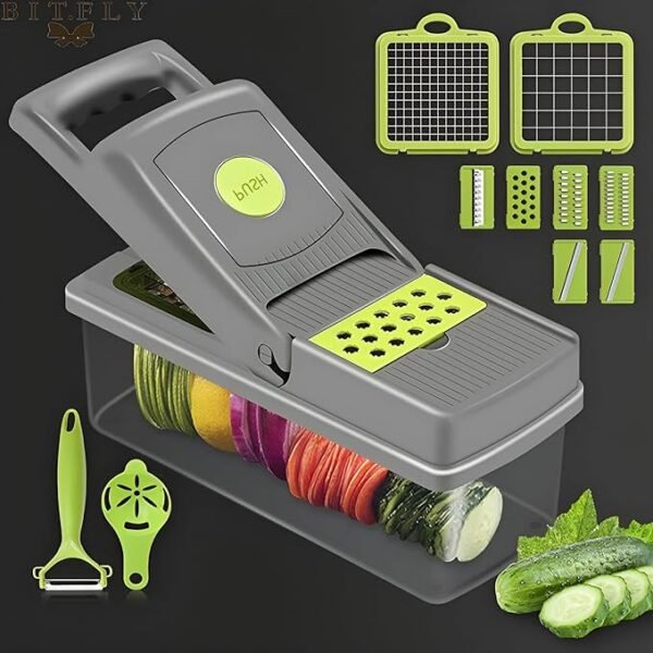 14 in 1 Multifunctional Vegetable Chopper, Slicer, With Container Box