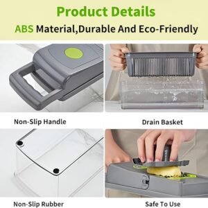 14 in 1 Multifunctional Vegetable Chopper, Slicer, With Container Box - Image 6