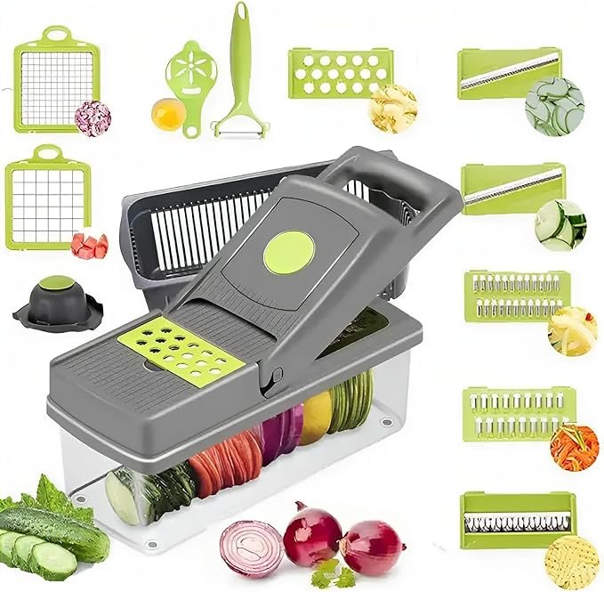 14 in 1 Multifunctional Vegetable Chopper, Slicer, With Container Box - Image 1
