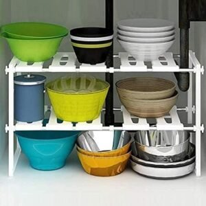 Expandable Under Sink Organizer Storage Sink Rack 2 Tiers - Image 4