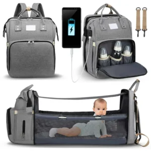 Portable Folding Crib Diaper Bag Multi-Function For Baby - Image 1
