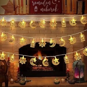 Ramadan Eid Mubarak Decorations String Lights 16.4FT 30 LED Star Moon - Image 4