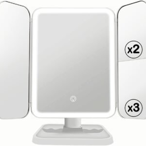 Three Folds Lighted Makeup Mirror - Image 1