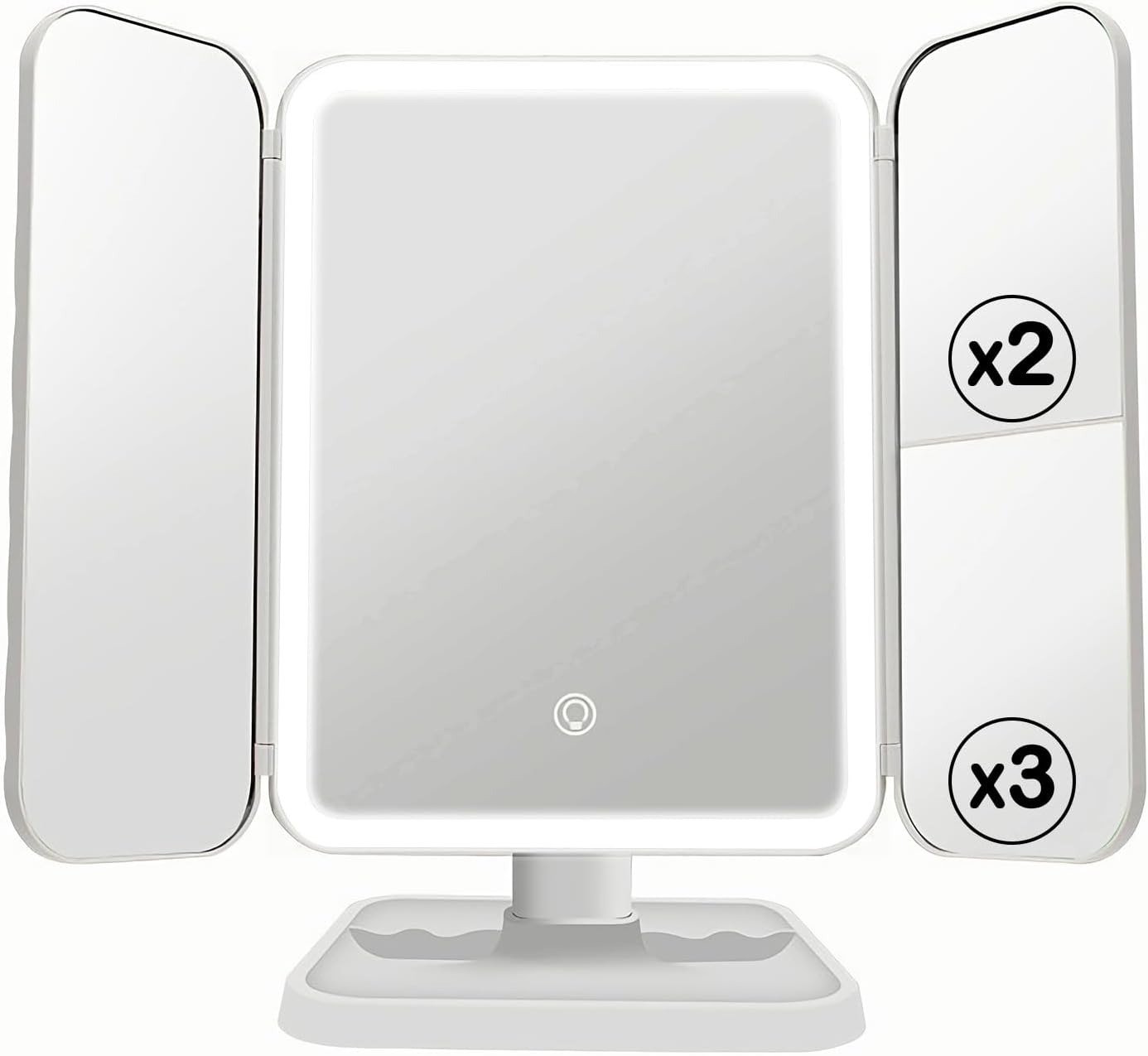 Three Folds Lighted Makeup Mirror - Image 1