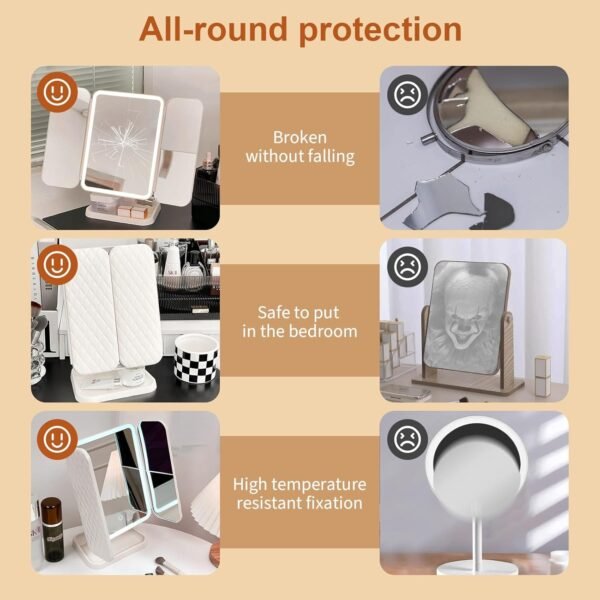 Three Folds Lighted Makeup Mirror