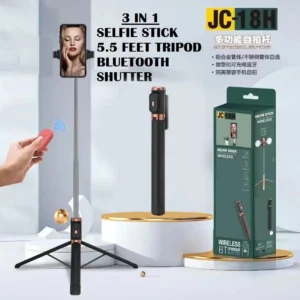 Live Stream Phone Stand with Mirror LED Selfie Stick Phone Holder Bluetooth Remote Control - Image 2
